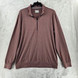 Straight Down Golf Performance 1/4‎ Zip Pullover Jacket Mens XL Red Polyester
